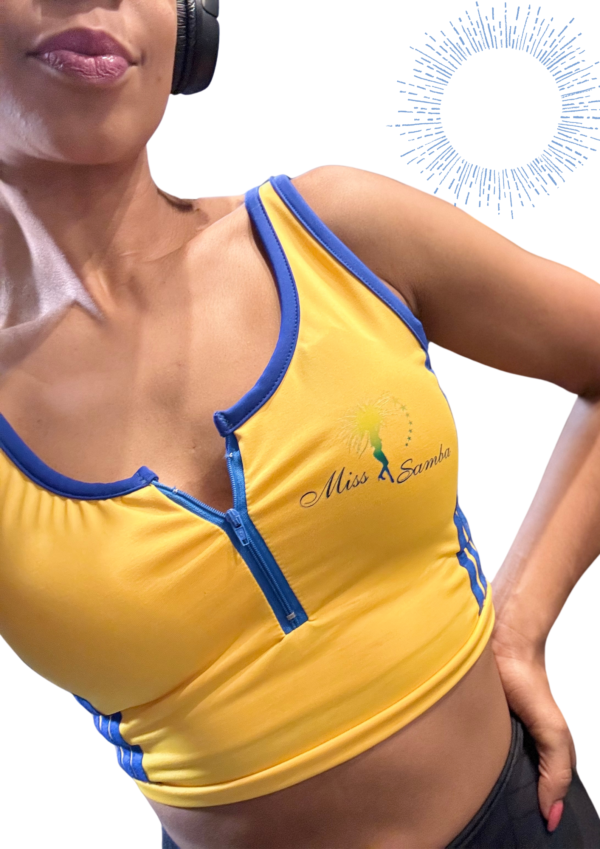 Haut "Miss Samba" en lycra avec fermeture éclair – Image 3