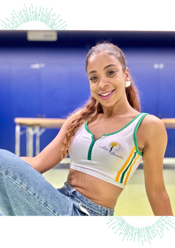 Haut "Miss Samba" en lycra avec fermeture éclair – Image 2