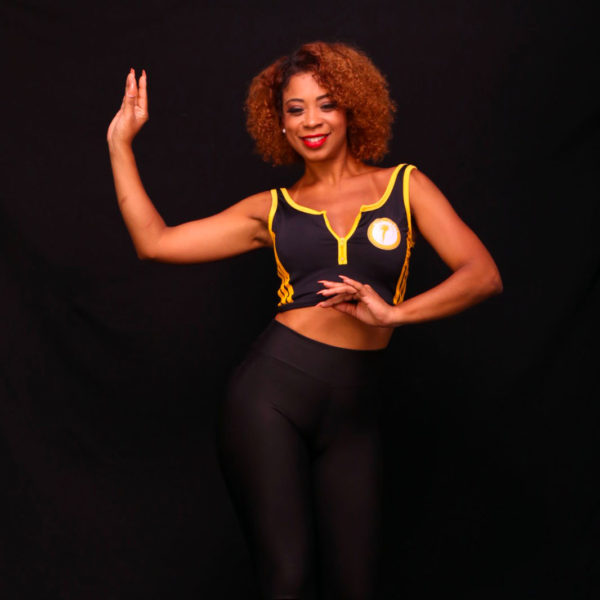 Haut "Miss Samba" en lycra avec fermeture éclair